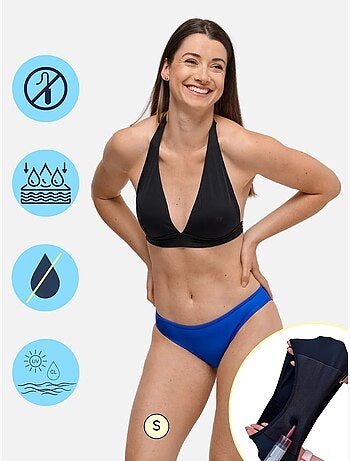 Bas de Maillot de Bain Menstruel - Femme & Ado - Flux Moyen - Eva Bleu - SORIO