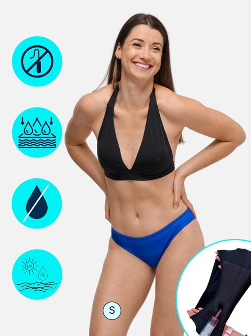Bas de Maillot de Bain Menstruel - Femme & Ado - Flux Moyen - Eva Bleu - SORIO - Kiabi