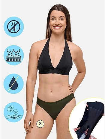 Bas de Maillot de bain Menstruel - Femme & Ado - Flux Moyen - Eva Kaki - SORIO