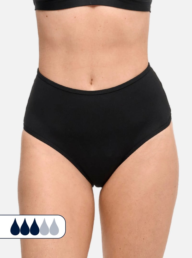 Bas de Maillot de bain Menstruel - Femme & Ado - Flux Moyen - Nola - SORIO Noir - Kiabi