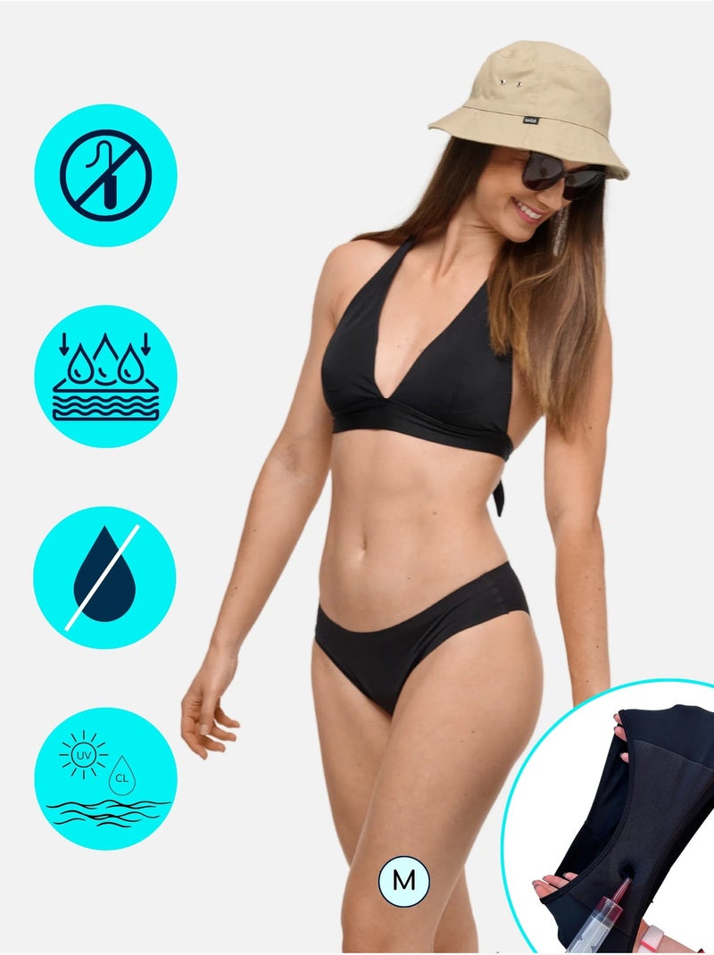 Bas de Maillot de bain Menstruel - sans couture - Flux Moyen - Nina - SORIO Noir - Kiabi