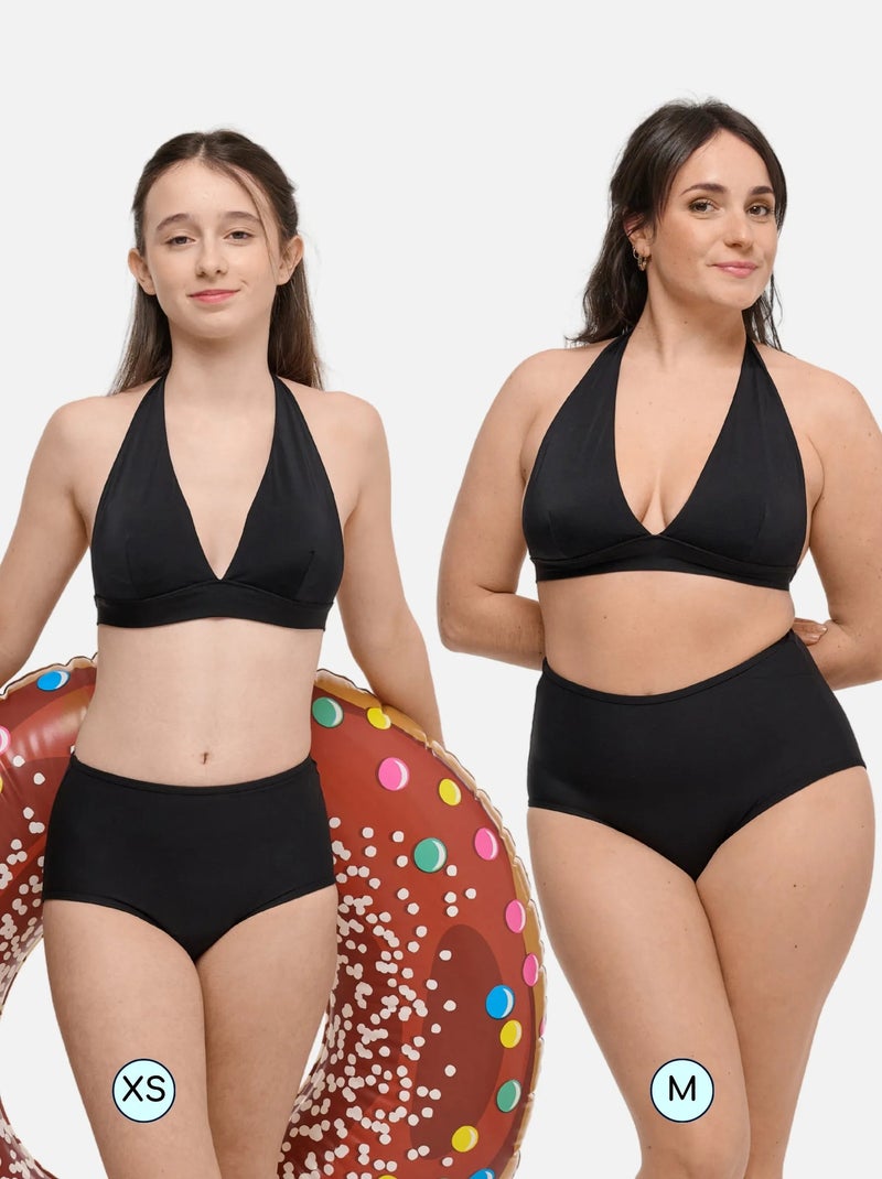 Bas de Maillot de bain Menstruel - taille haute - Flux Moyen - Naya - SORIO Noir - Kiabi