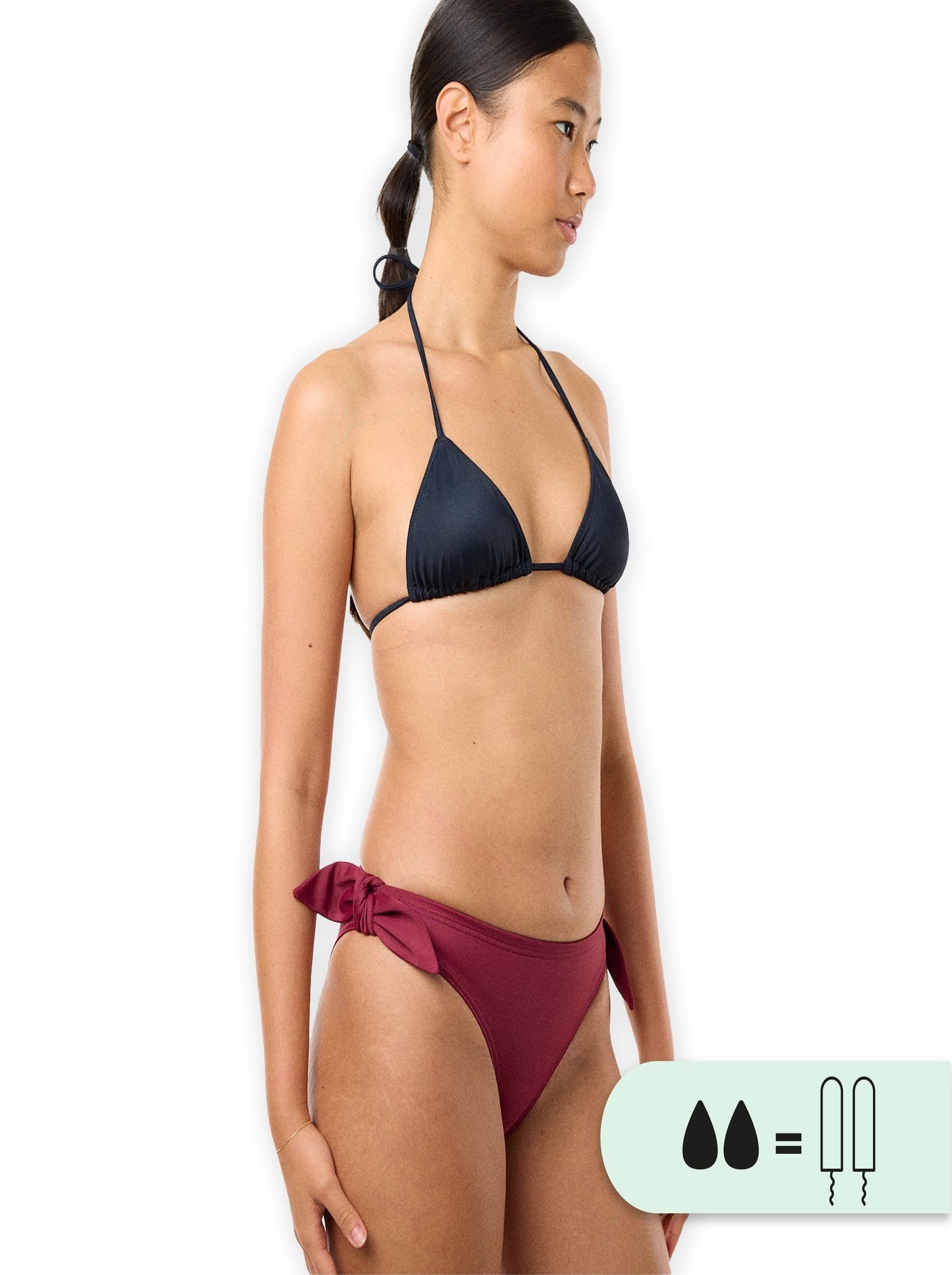 Maillot De Bain Menstruel Femme - Bas Taille Haute - Protection Anti-fuite Léger à Moyen - Bikini Règles Piscine Ou Plage - 5