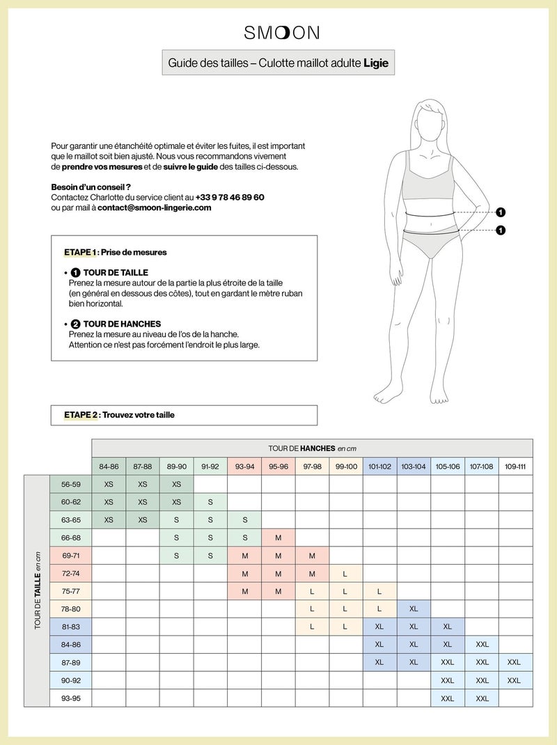 Bas de maillot de bain menstruel à nœuds - Culotte Femme - SMOON Kaki - Kiabi