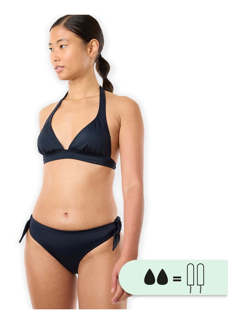Bas de maillot de bain menstruel à nœuds - Culotte Femme - SMOON Noir Noir - Kiabi