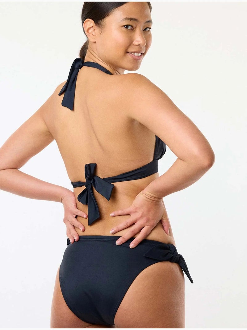 Bas de maillot de bain menstruel à nœuds - Culotte Femme - SMOON Noir Noir - Kiabi