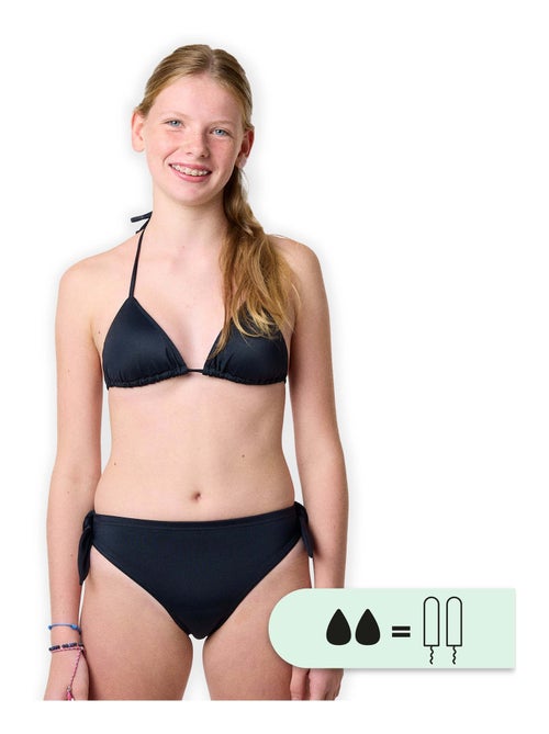 Bas de maillot de bain menstruel à nœuds étanche - Culotte Ado - Flux moyen - Kiabi