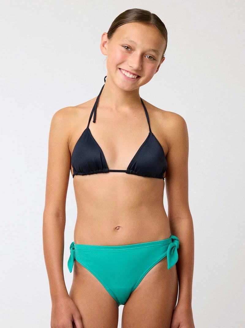 Bas de maillot de bain menstruel à nœuds étanche - Culotte Ado - Flux moyen Vert - Kiabi