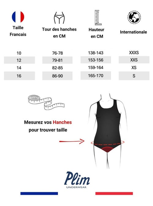 Bas de maillot de bain menstruel ado - Flux Medium - Kiabi