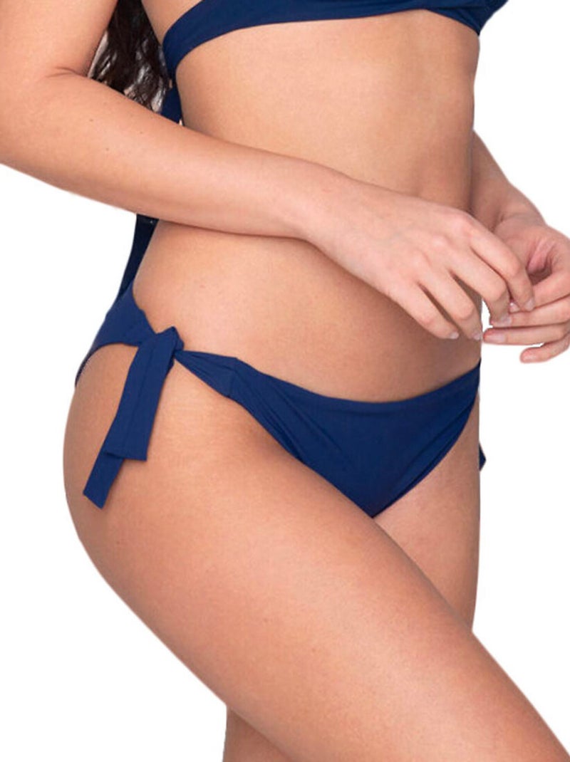 Bas de maillot de bain slip à nouettes blue sense Bleu - Kiabi