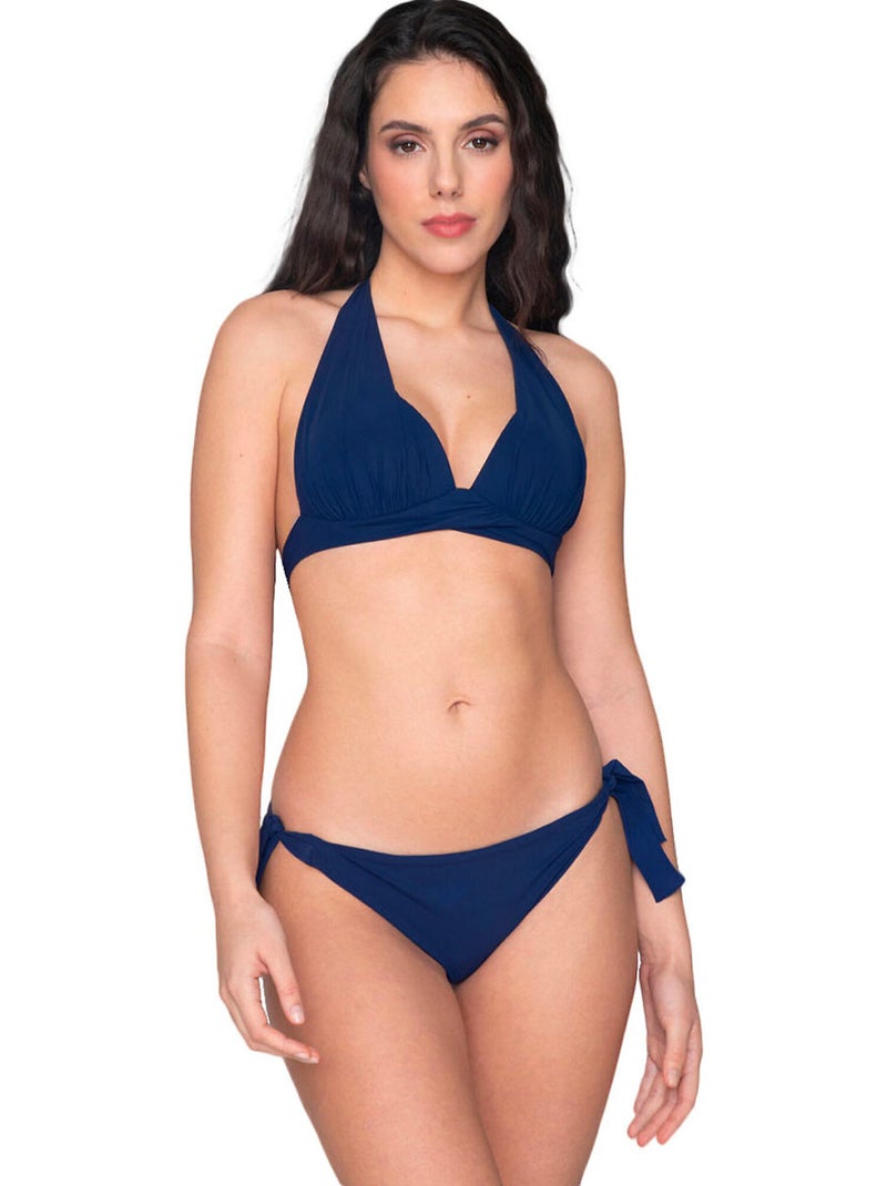 Bas de maillot de bain slip à nouettes blue sense Bleu - Kiabi
