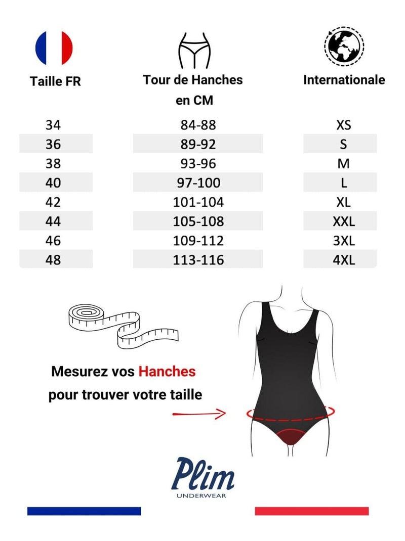Bas de maillot de bain Taille Haute - Flux Medium Noir - Kiabi