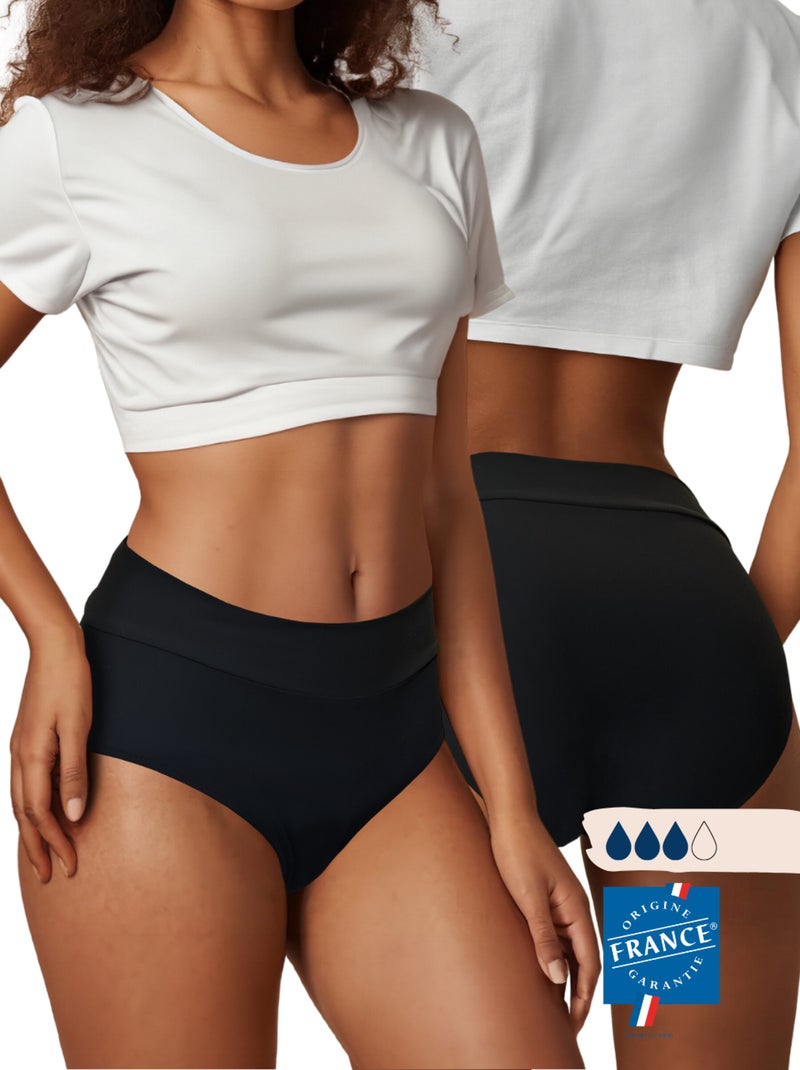 Bas de maillot de bain Taille Haute - Flux Plus Noir - Kiabi