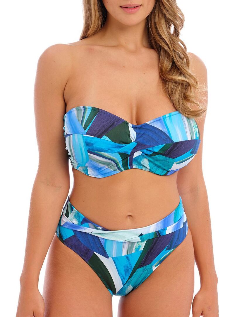 Bas de maillot de bain taille haute Aguada beach Bleu - Kiabi