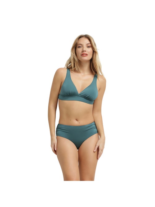 Bas de maillot de bain taille haute Glossy - Kiabi