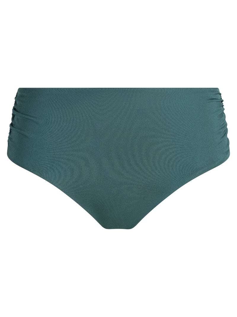Bas de maillot de bain taille haute Glossy Vert sapin - Kiabi