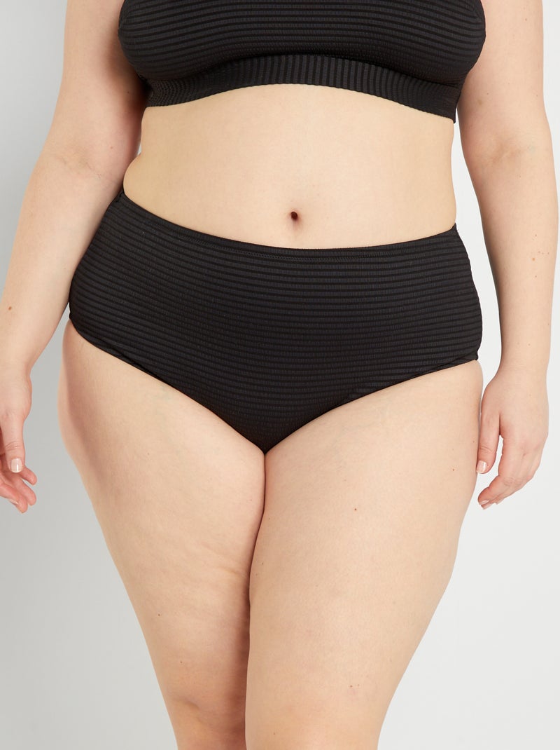 Bas de maillot de bain taille haute noir - Kiabi