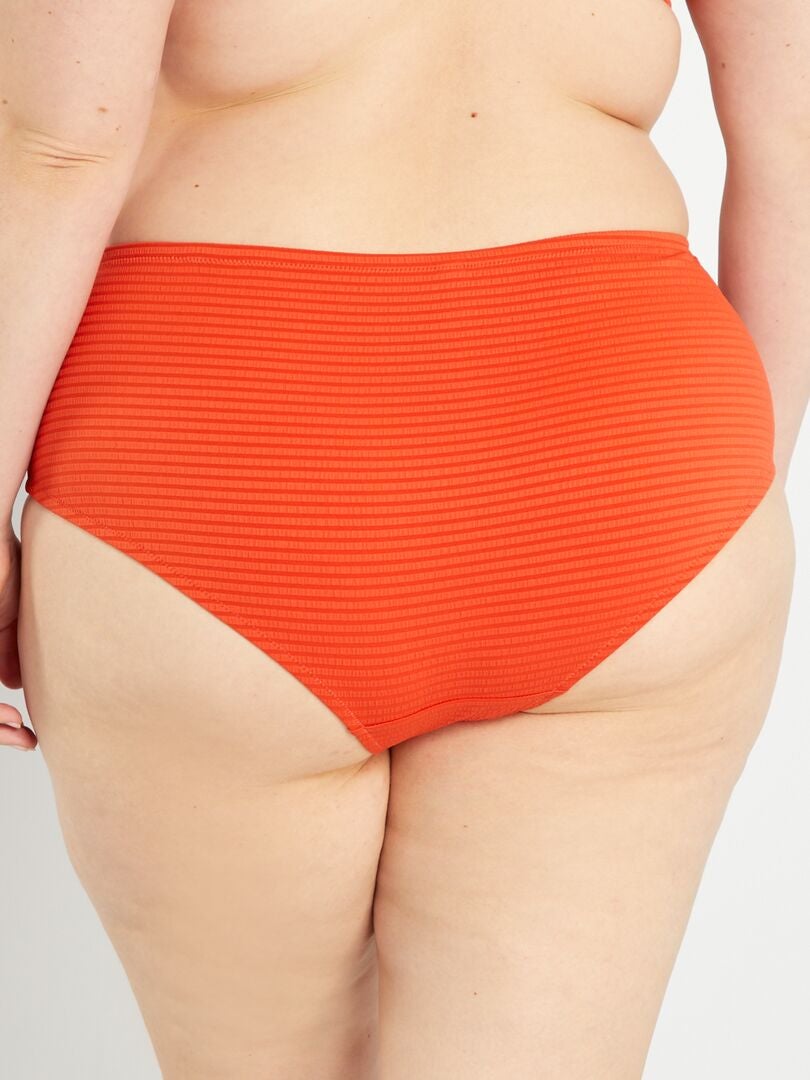 Bas de maillot de bain taille haute orange - Kiabi