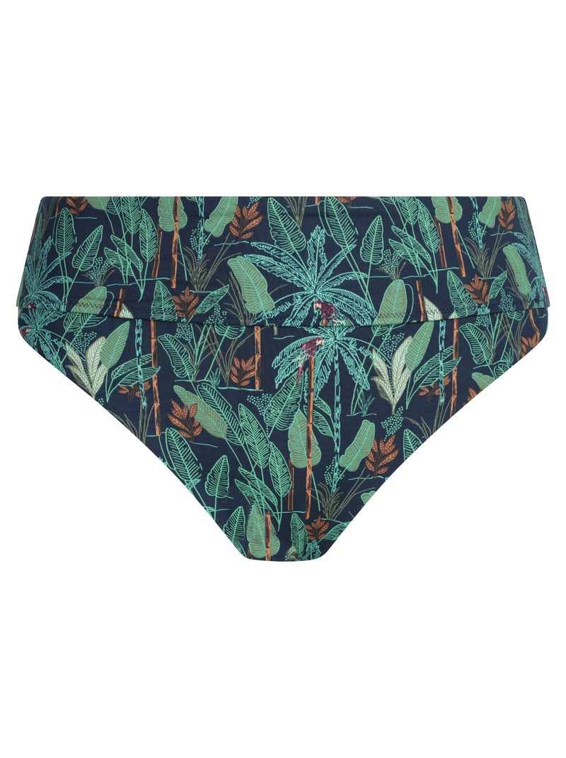 Bas de maillot de bain taille haute Tropical Vert - Kiabi