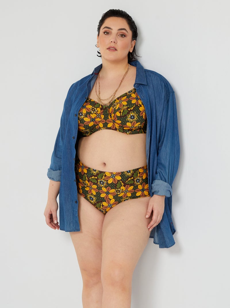 Bas de maillot de bain taille haute VERT - Kiabi