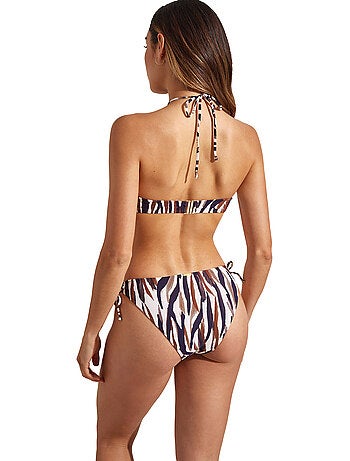Bas de maillot slip de bain bikini taille basse à nouettes serengeti