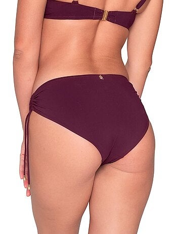 Bas de maillot slip de bain côtés froncés blue sense