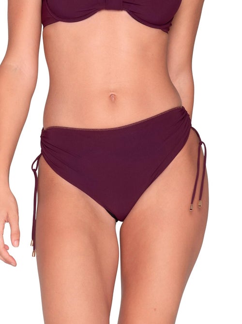 Bas de maillot slip de bain côtés froncés blue sense - Kiabi