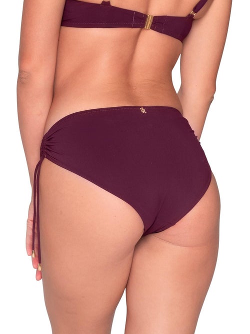 Bas de maillot slip de bain côtés froncés blue sense - Kiabi