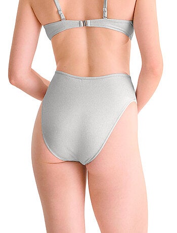 Bas de maillot slip de bain échancré taille haute blue lagoon