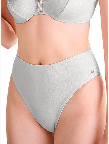 Bas de maillot slip de bain échancré taille haute blue lagoon