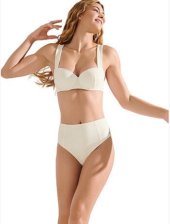 Bas de maillot slip de bain échancré taille haute malaga