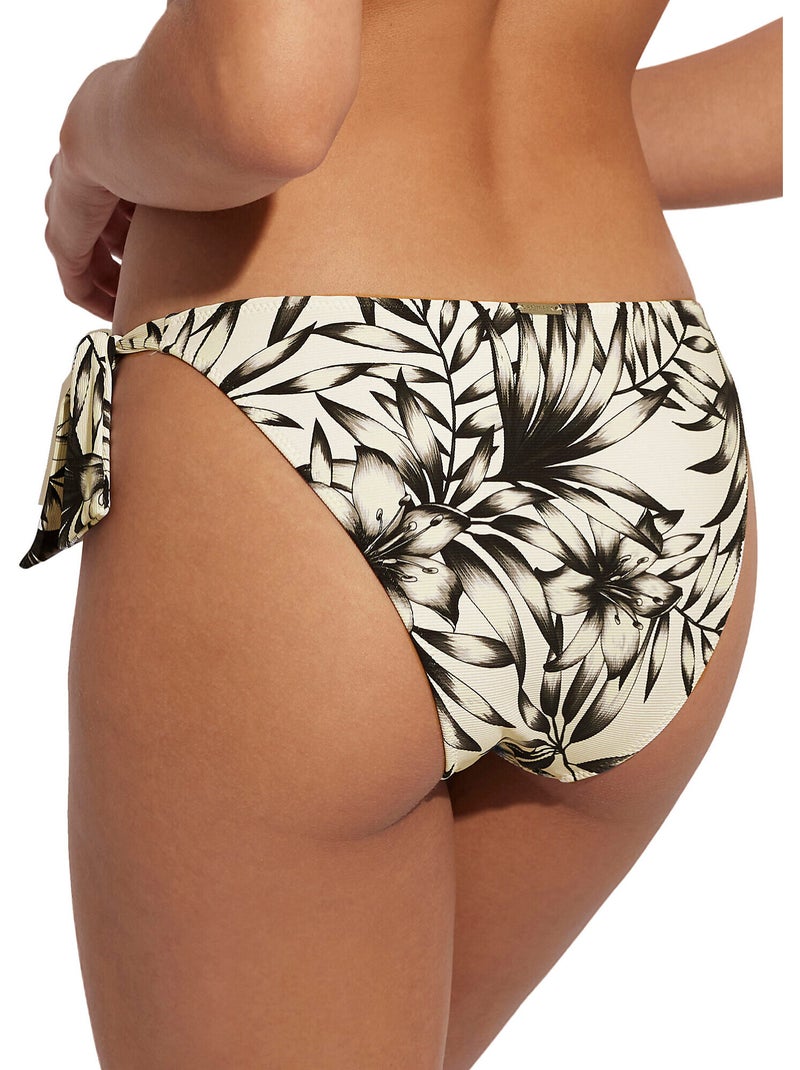 Bas de maillot slip de bain taille basse à nouettes honolulu Ecru - Kiabi