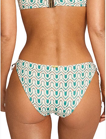 Bas de maillot slip de bain taille basse à nouettes kaleido