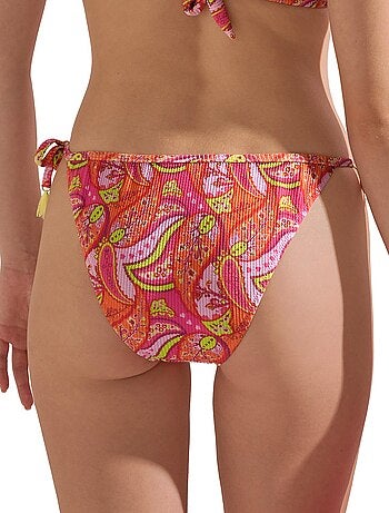 Bas de maillot slip de bain taille basse à nouettes kavala