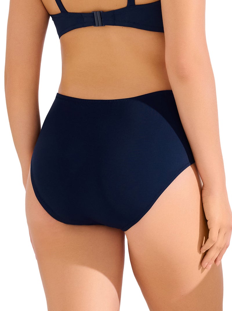 Bas de maillot slip de bain taille haute amincissant uvita Bleu - Kiabi