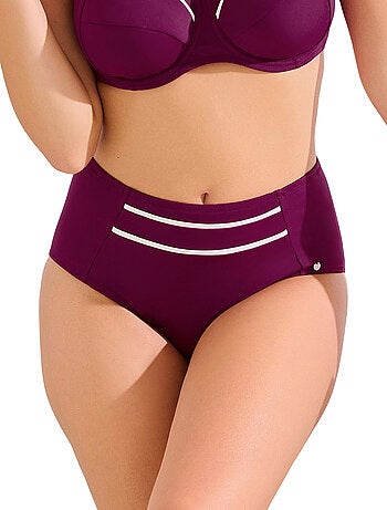Bas de maillot slip de bain taille haute amincissant uvita