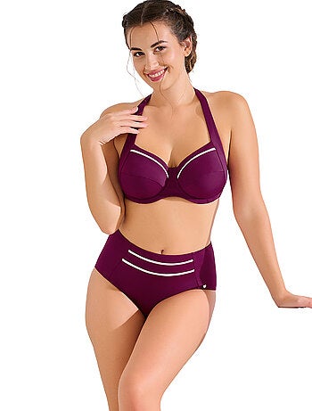 Bas de maillot slip de bain taille haute amincissant uvita