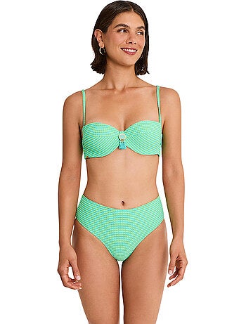 Bas de maillot slip de bain taille haute bikini bay