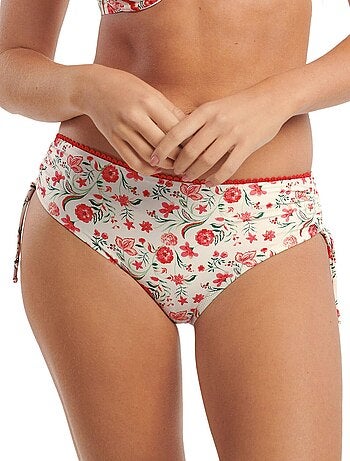 Bas de maillot slip de bain taille haute côtés froncés java