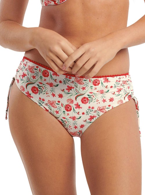 Bas de maillot slip de bain taille haute côtés froncés java - Kiabi Bas de maillot slip de bain taille haute côtés froncés java - Kiabi