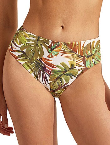 Bas de maillot slip de bain taille haute jade