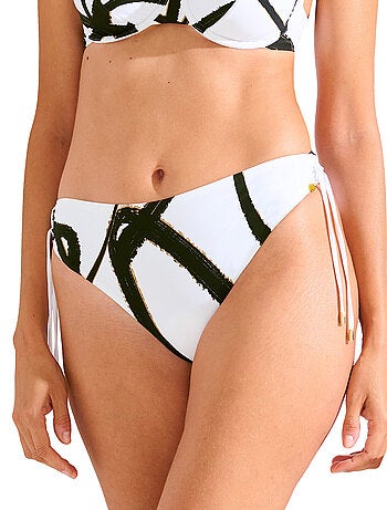 Bas de maillot slip de bain taille haute nouettes amovibles honolulu