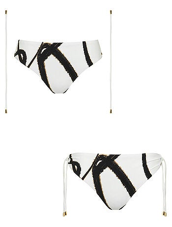 Bas de maillot slip de bain taille haute nouettes amovibles honolulu