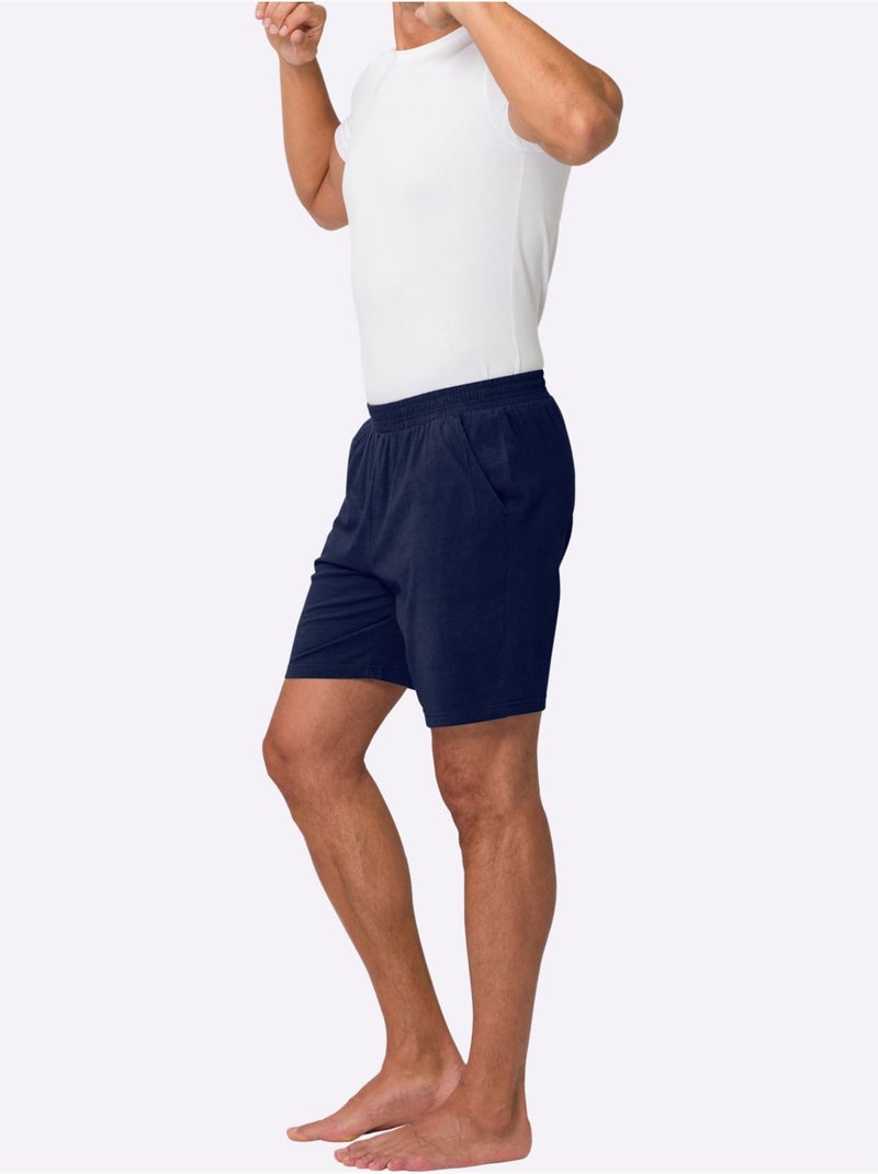 Bas de pyjama short - Jersey Fin - Taille Standard - Moda Vilona Bleu nuit - Kiabi