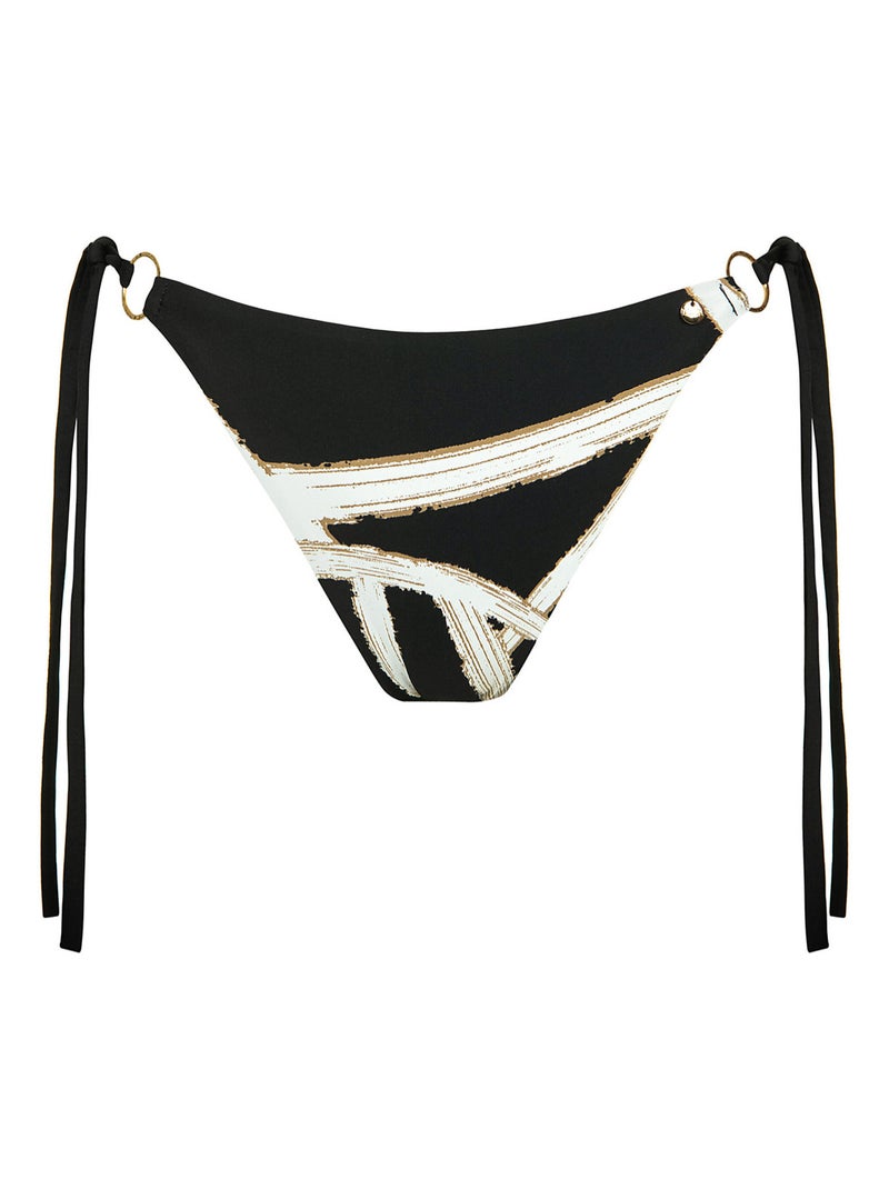 Bas maillot brésilien de bain à nouettes HONOLULU Noir - Kiabi