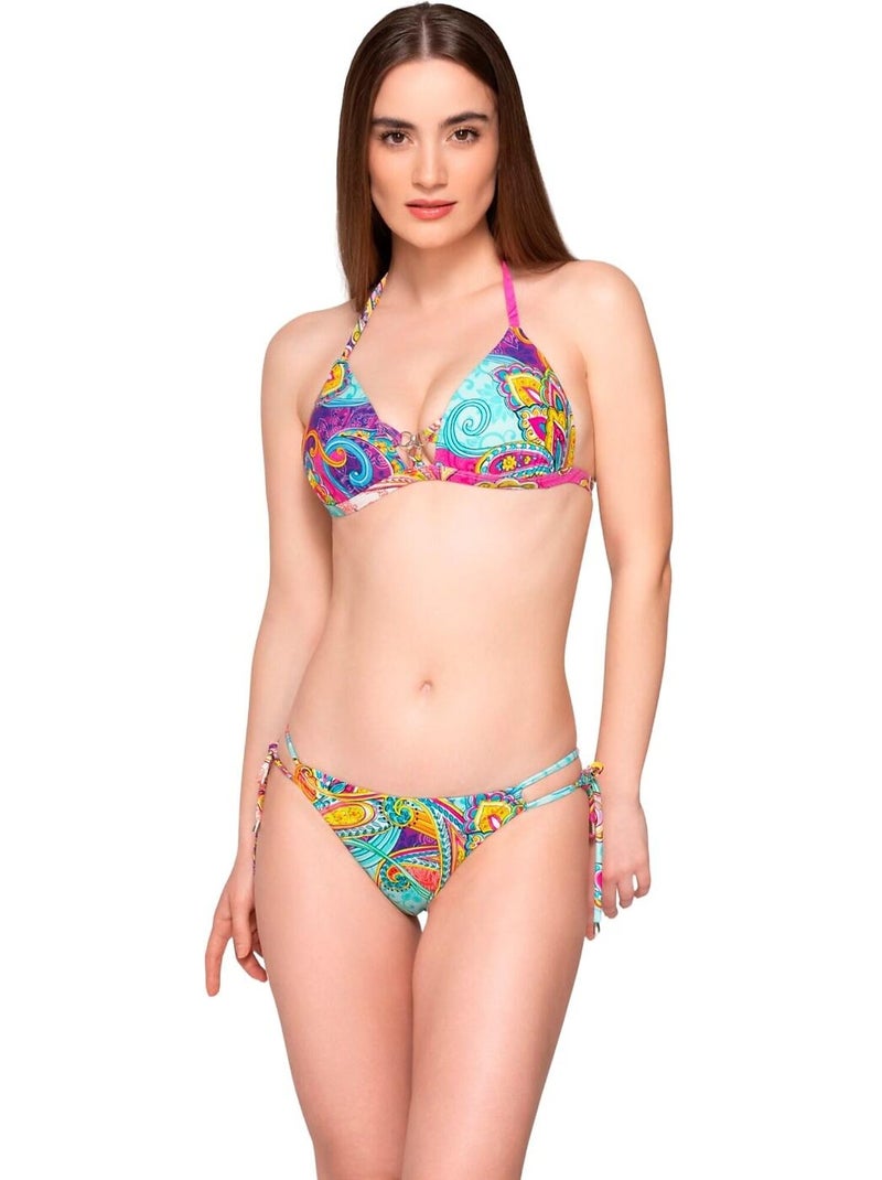 Bas maillot brésilien de bain à nouettes MADISON Multicolore - Kiabi