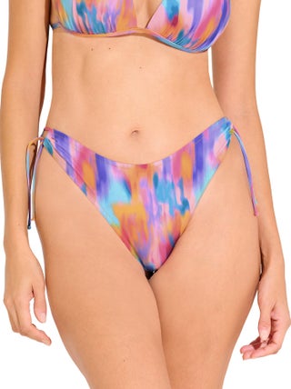 Bas maillot brésilien de bain échancré à nouettes JERSEY