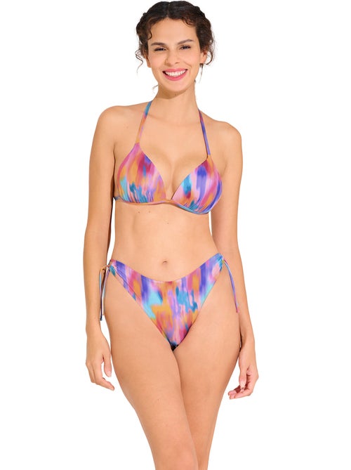 Bas maillot brésilien de bain échancré à nouettes JERSEY - Kiabi