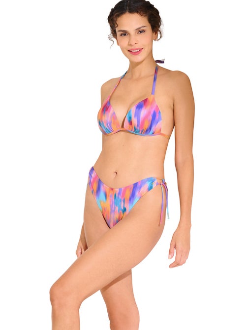Bas maillot brésilien de bain échancré à nouettes JERSEY - Kiabi