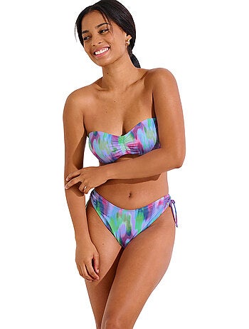Bas maillot brésilien de bain échancré à nouettes JERSEY